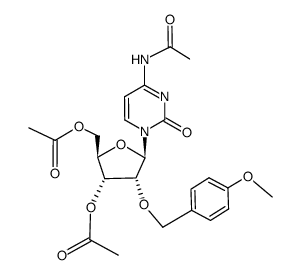 2'-O-(4-methoxybenzyl)-N4,O3,O5-triacetylcytidine Structure