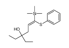 3-ethyl-6-phenylsulfanyl-6-trimethylsilylhex-5-en-3-ol结构式