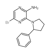 5-溴-3-(2-苯基吡咯烷-1-基)-吡嗪基-2-胺结构式