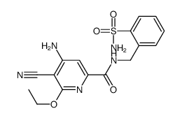 4-氨基-N-[[2-(氨基磺酰基)苯基]甲基]-5-氰基-6-乙氧基-2-吡啶羧酰胺结构式