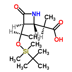 (3S,4S)-3-((R)-1-(叔丁基二甲基硅氧基)乙基)-4((R)-1-甲酰乙基)-2-氮杂环丁酮结构式