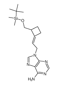 (E)-9-{2-[2-(tert-butyl-dimethyl-silanyloxymethyl)-cyclobutylidene]-ethyl}-9H-purin-6-ylamine结构式