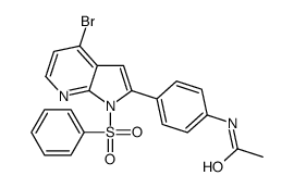N-{4-[4-Bromo-1-(phenylsulfonyl)-1H-pyrrolo[2,3-b]pyridin-2-yl]ph enyl}acetamide结构式