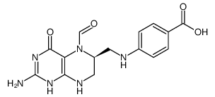 Benzoic acid, 4-[[[(6S)-2-amino-5-formyl-3,4,5,6,7,8-hexahydro-4-oxo-6-pteridinyl]methyl]amino]- Structure