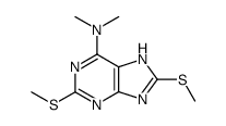 (2,8-bis-methylsulfanyl-7(9)H-purin-6-yl)-dimethyl-amine结构式