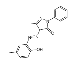 5-methyl-2-phenyl-2H-pyrazole-3,4-dione 4-[(2-hydroxy-5-methyl-phenyl)-hydrazone] Structure