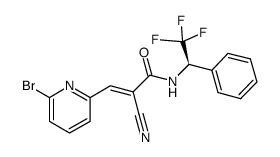 (R,E)-3-(6-bromopyridin-2-yl)-2-cyano-N-(2,2,2-trifluoro-1-phenylethyl)acrylamide结构式