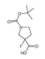 1-(叔丁氧羰基)-3-氟吡咯烷-3-甲酸结构式