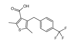 2,5-dimethyl-4-[[4-(trifluoromethyl)phenyl]methyl]thiophene-3-carboxylic acid结构式