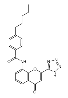 8-(p-pentylbenzoyl)amino-2-(5-tetrazolyl)-4-oxo-4H-1-benzopyran结构式