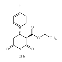 反式-3-乙氧基甲酰-4-(4-氟苯基)-N-甲基哌啶-2,6-二酮结构式