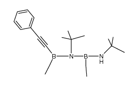 1,3-di-tert-butyl-2,4-diethyl-4-(phenylethynyl)-1,3-diazonia-2,4-diborata-1,3-butadiene Structure
