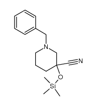 1-benzyl-3-((trimethylsilyl)oxy)piperidine-3-carbonitrile结构式