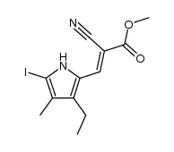 methyl 2-cyano-3-(3-ethyl-5-iodo-4-methyl-1H-pyrrol-2-yl)acrylate Structure