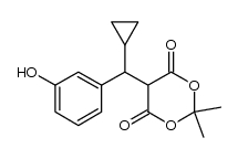 5-(cyclopropyl(3-hydroxyphenyl)methyl)-2,2-dimethyl-1,3-dioxane-4,6-dione Structure