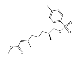 methyl (E)-(S)-(+)-3,7-dimethyl-8-[(p-tolylsulphonyl)oxy]-2-octenoate结构式