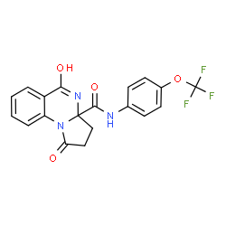5-hydroxy-1-oxo-N-[4-(trifluoromethoxy)phenyl]-2,3-dihydropyrrolo[1,2-a]quinazoline-3a(1H)-carboxamide structure