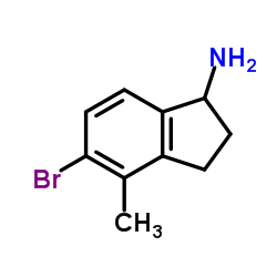 5-BROMO-4-METHYL-2,3-DIHYDRO-1H-INDEN-1-AMINE结构式