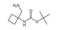 正-[1-(氨基甲基)环丁基]氨基甲酸叔丁酯结构式
