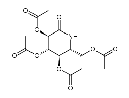 2,3,4,6-tetra-O-acetyl-5-amino-5-deoxy-D-glucono-1,5-lactam Structure