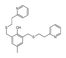 4-methyl-2,6-bis(2-pyridin-2-ylethylsulfanylmethyl)phenol Structure