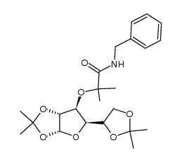 2-(1,2:5,6-di-O-isopropylidene-D-glucofuranos-3-yloxy)-2-methyl-N-benzylpropanamide结构式
