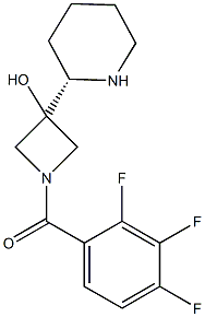 3-[(2S)-哌啶-2-基]-1-(2,3,4-三氟苯甲酰基)氮杂环丁烷-3-醇结构式