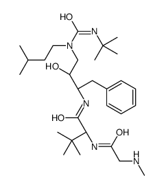 (2R)-N-[(2R,3S)-4-[tert-butylcarbamoyl(3-methylbutyl)amino]-3-hydroxy-1-phenylbutan-2-yl]-3,3-dimethyl-2-[[2-(methylamino)acetyl]amino]butanamide Structure