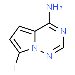 7-碘吡咯并[2,1-f][1,2,4]三嗪-4-胺结构式