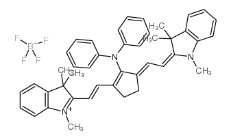 [2,5-bis[2-(1,3,3-trimethylindol-2-ylidene)ethylidene]cyclopentylidene]-diphenylazanium,tetrafluoroborate Structure