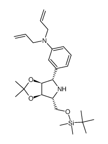 Benzenamine, 3-(3aS,4S,6R,6aR)-6-(1,1-dimethylethyl)dimethylsilyloxymethyltetrahydro-2,2-dimethyl-4H-1,3-dioxolo4,5-cpyrrol-4-yl-N,N-di-2-propenyl-结构式
