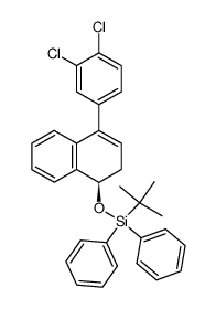 (R)-4-tert-butyl(4-(3,4-dichlorophenyl)-1,2-dihydronaphthalen-1-yloxy)diphenylsilane结构式