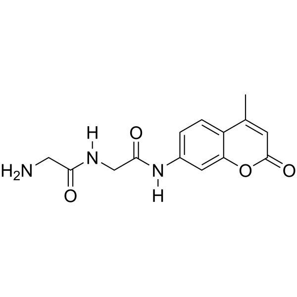 甘氨酰-N-(4-甲基-2-氧代-2H-1-苯并吡喃-7-基)甘氨酰胺结构式