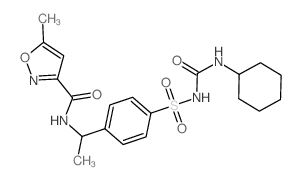 3-Isoxazolecarboxamide,N-[1-[4-[[[(cyclohexylamino)carbonyl]amino]sulfonyl]phenyl]ethyl]-5-methyl-结构式
