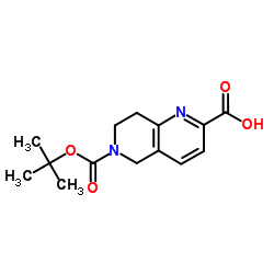6-(叔丁氧基羰基)-5,6,7,8-四氢-1,6-萘啶-2-羧酸结构式