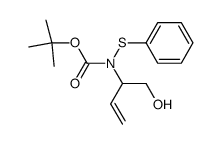 N-tert-butyloxycarbonyl-N-(1-hydroxymethyl-2-propenyl)benzenesulfenamide结构式