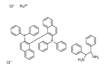 二氯[(S)-(-)-2,2'-双(二苯基膦)-1,1'-联萘][(1R,2R)-(+)-1,2-二苯基乙烯二胺]钌(II)结构式