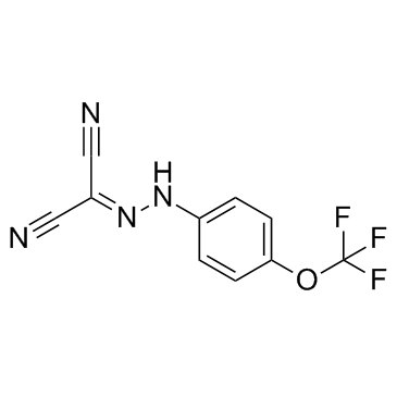 碳酰氰-4-三氟甲氧基苯腙结构式