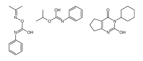 3-cyclohexyl-1,5,6,7-tetrahydrocyclopenta[d]pyrimidine-2,4-dione,(propan-2-ylideneamino) N-phenylcarbamate,propan-2-yl N-phenylcarbamate Structure