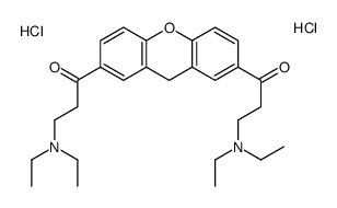 3-(diethylamino)-1-[7-[3-(diethylamino)propanoyl]-9H-xanthen-2-yl]propan-1-one,dihydrochloride Structure