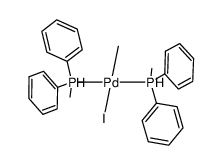 trans-PdMe(I)(PMePh2)2结构式