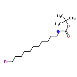 (11-溴十一烷基)氨基甲酸叔丁酯结构式