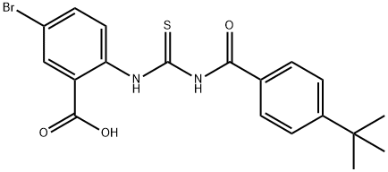 5-bromo-2-[[[[4-(1,1-dimethylethyl)benzoyl]amino]thioxomethyl]amino]-benzoic acid结构式