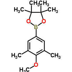 2-(4-甲氧基-3,5-二甲基苯基)-4,4,5,5-四甲基-1,3,2-二氧硼杂环戊烷结构式