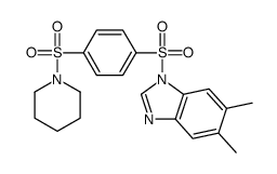 (9ci)-5,6-二甲基-1-[[4-(1-哌啶基磺酰基)苯基]磺酰基]-1H-苯并咪唑结构式
