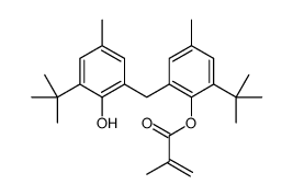 2-Methylacrylic acid 2-tert-butyl-6-[(3-tert-butyl-2-hydroxy-5-methylphenyl)methyl]-4-methylphenyl ester结构式