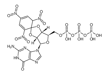 2' ,3'-O-(2,4,6-trinitrocyclohexadienylidene)-guanosine 5'-triphosphate Structure
