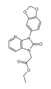 (3-benzo[1,3]dioxol-5-yl-2-oxo-2,3-dihydro-imidazo[4,5-b]pyridin-1-yl)-acetic acid ethyl ester Structure