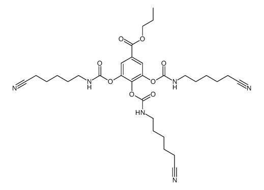 Tris-(N-ω-cyano-pentylcarbamoyl)-gallussaeure-propylester Structure