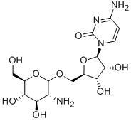 5'-O-(2-氨基-2-脱氧-BETA-D-吡喃葡萄糖基)胞苷结构式